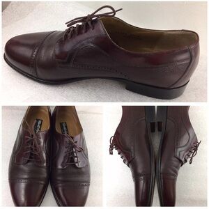 Stamati Mastroianni Italy Leather Cap Toe Oxfords Shoes Mens Size 11 W Burgundy